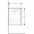 Dulap baza pentru lavoar suspendat proiectie mica alb Geberit Acanto 1 sertar 74 cm picture - 5