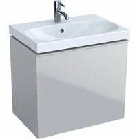 Dulap baza pentru lavoar suspendat proiectie mica gri nisip Geberit Acanto 1 sertar 60 cm