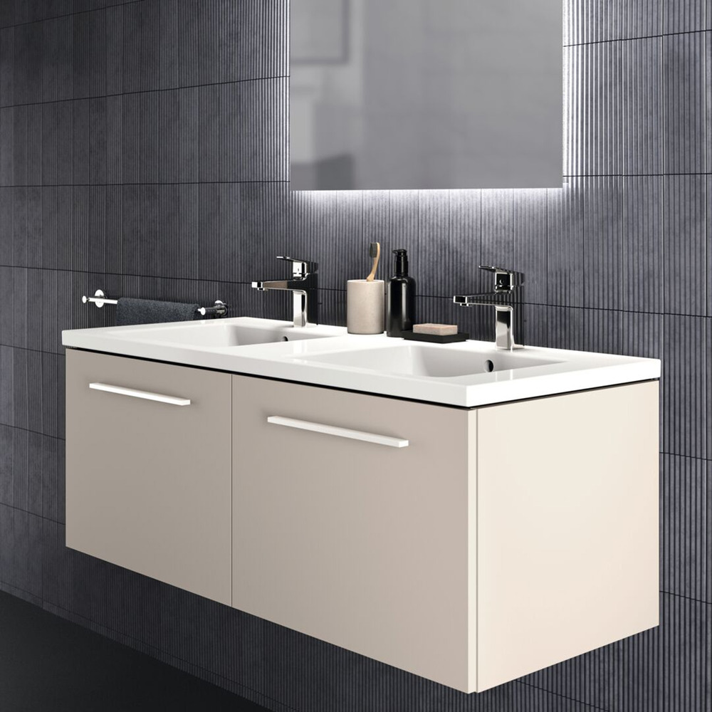 Dulap baza suspendat Ideal Standard i.life B bej nisipiu mat 2 sertare 120 cm