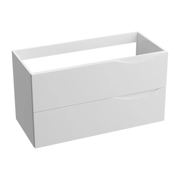 Dulap baza suspendat Rune Asger 2 sertare 100 cm alb lucios picture - 2