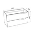 Dulap baza suspendat Rune Asger 2 sertare 100 cm alb lucios picture - 4