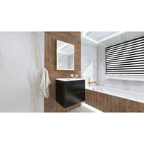 Dulap baza suspendat Rune Asger 2 sertare 60 cm negru mat