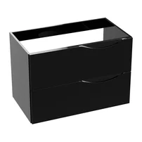 Dulap baza suspendat Rune Asger 2 sertare 80 cm negru lucios