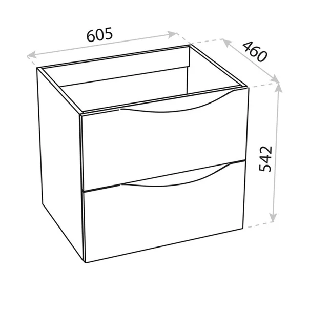 Dulap baza suspendat Rune Asger MDF 2 sertare 60 cm alb lucios picture - 3