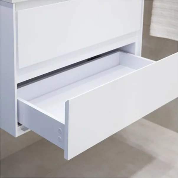 Dulap baza suspendat Rune Dagaz 2 sertare 79 cm alb lucios picture - 4