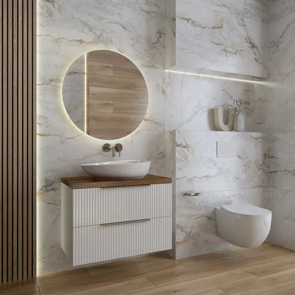 Dulap baza suspendat Rune Ivar 2 sertare 80 cm alb mat picture - 2