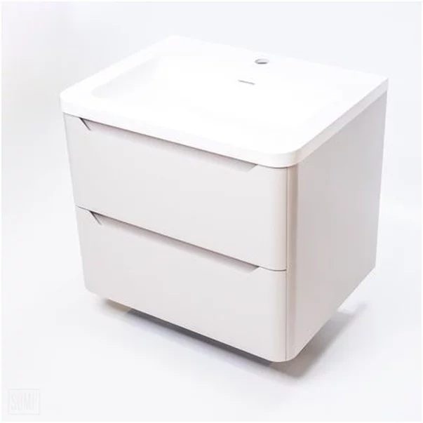 Dulap baza suspendat Rune Laguz 2 sertare 60 cm bej mat picture - 4