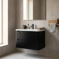 Dulap baza suspendat Rune Laguz 2 sertare 60 cm negru mat