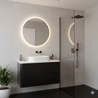 Dulap baza suspendat Rune Laguz 2 sertare 80 cm negru mat