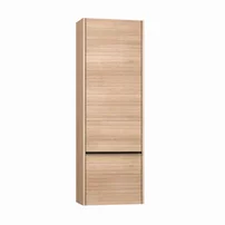 Dulap coloana mare suspendat KolpaSan Orphia canelat 1 usa si 1 sertar 45x140 cm finisaj acacia
