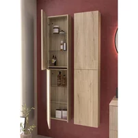 Dulap coloana mediu Gala Canaletto suspendat lemn bej mat 1 usa batanta 35 cm
