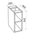 Dulap coloana mediu suspendat Asger 1 raft 20 cm alb lucios picture - 2