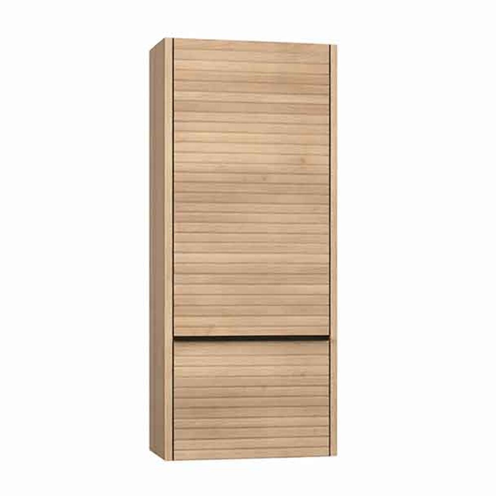 Dulap coloana mediu suspendat KolpaSan Orphia canelat 1 usa si 1 sertar 45x100 cm finisaj acacia