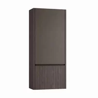 Dulap coloana mediu suspendat KolpaSan Orphia riflat 1 usa si 1 sertar 45x100 cm finisaj grafit negru