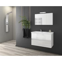 Dulap cu oglinda suspendat Drop Luxus/Status alb 2 usi 75 cm