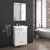 Dulap cu oglinda suspendat Drop Ritmo alb 1 usa 48 cm dreapta