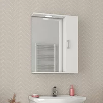 Dulap cu oglinda suspendat Drop Ritmo alb 1 usa 58 cm dreapta