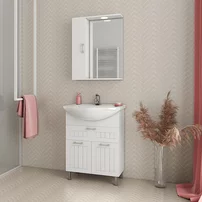 Dulap cu oglinda suspendat Drop Ritmo alb 1 usa 58 cm stanga