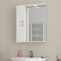 Dulap cu oglinda suspendat Drop Ritmo alb 1 usa 58 cm stanga