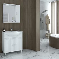 Dulap cu oglinda suspendat Drop Ritmo alb 1 usa 68 cm dreapta