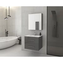 Dulap cu oglinda suspendat Drop Torino antracit 2 usi 60 cm