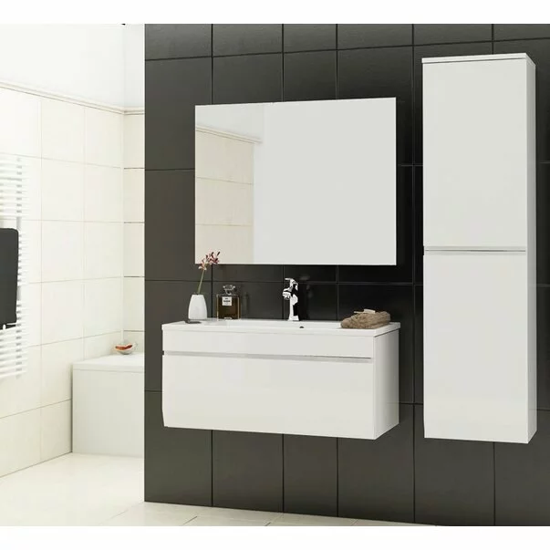 Dulap inalt suspendat cu usa softclose Oristo Horyzont mdf alb 150x40 cm picture - 2