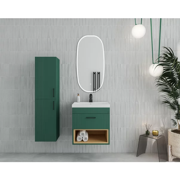 Dulap inalt suspendat Drop Lines verde 2 usi 30 cm picture - 2