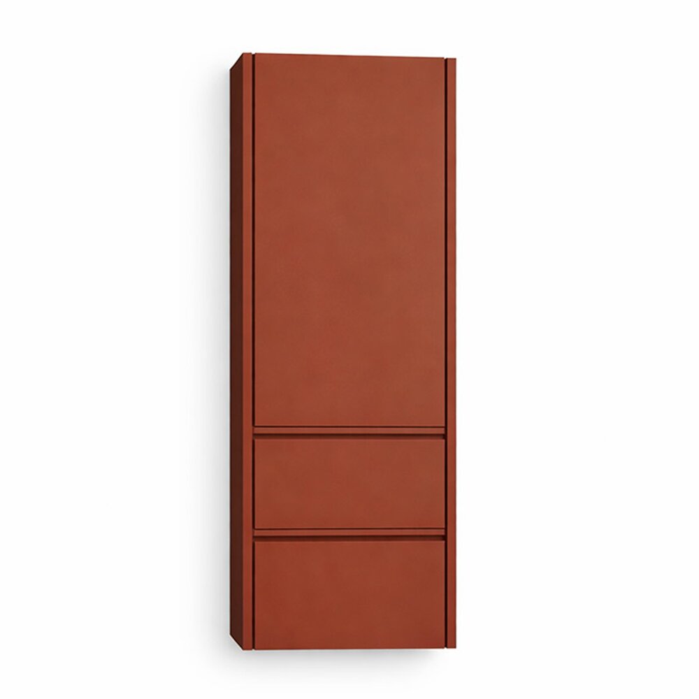 Dulap inalt suspendat KolpaSan Joy 1 usa si 2 sertare 45 cm finisaj ceramic red