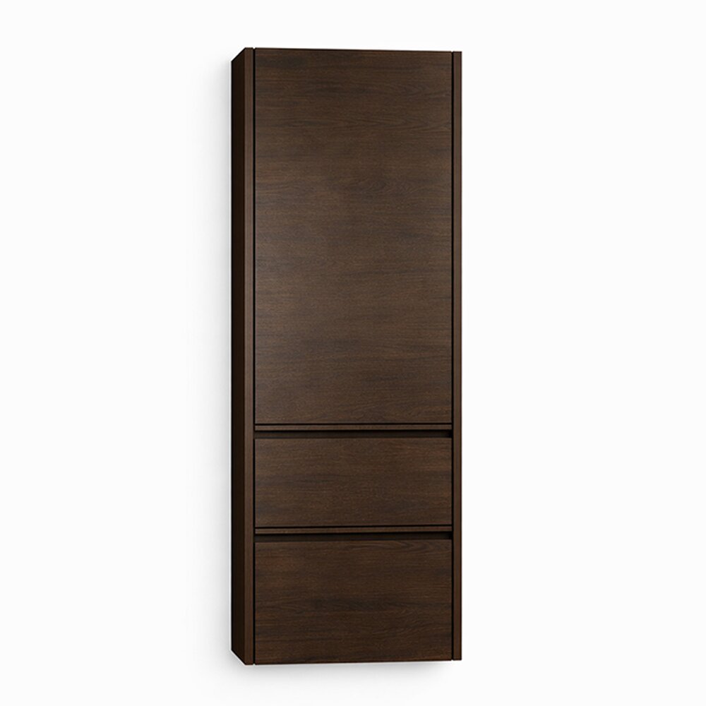 Dulap inalt suspendat KolpaSan Joy 1 usa si 2 sertare 45 cm finisaj dark oak