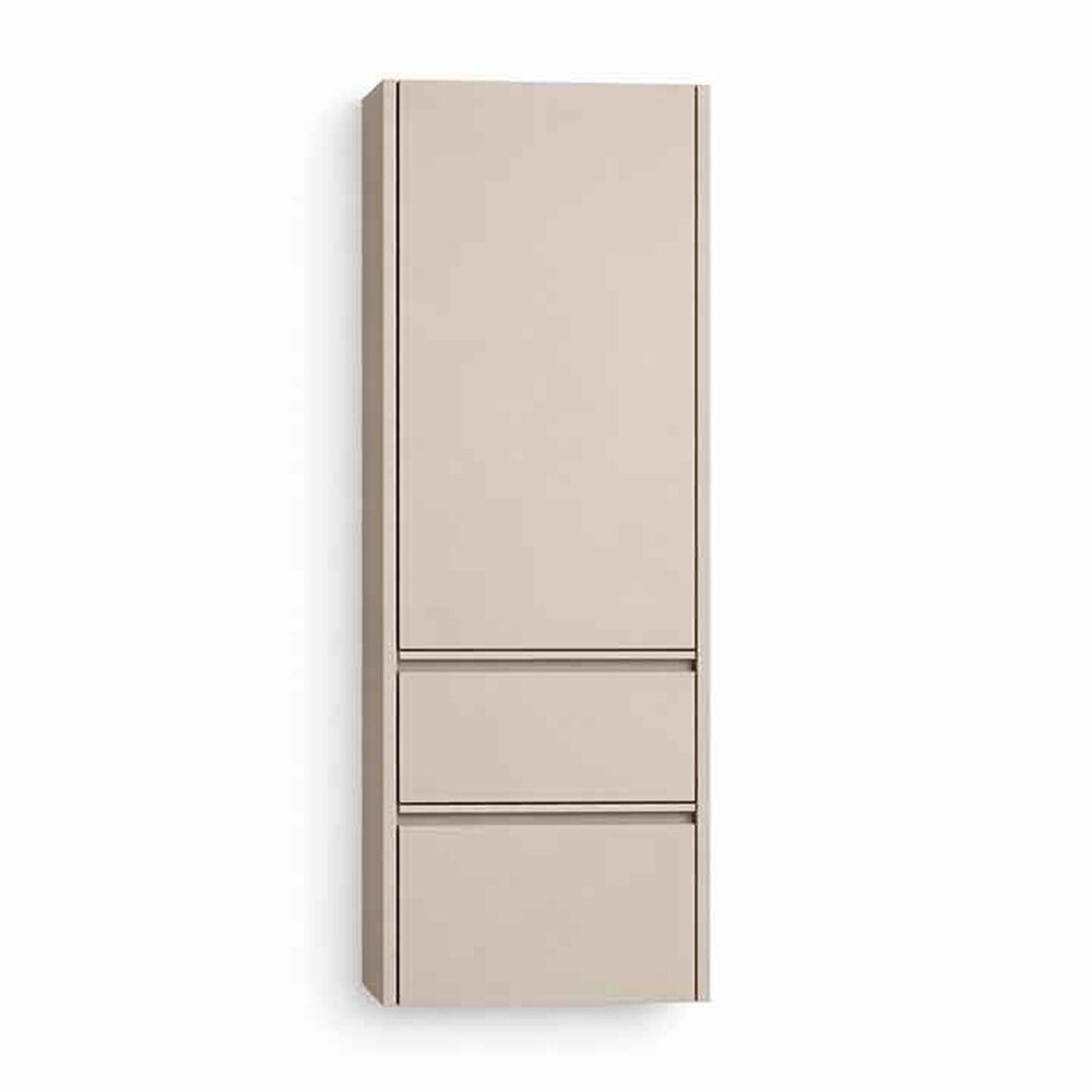 Dulap inalt suspendat KolpaSan Joy 1 usa si 2 sertare 45 cm finisaj light grey