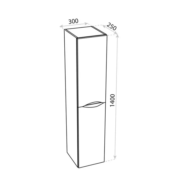 Dulap inalt suspendat Rune Asger 2 usi 30 cm alb lucios picture - 5