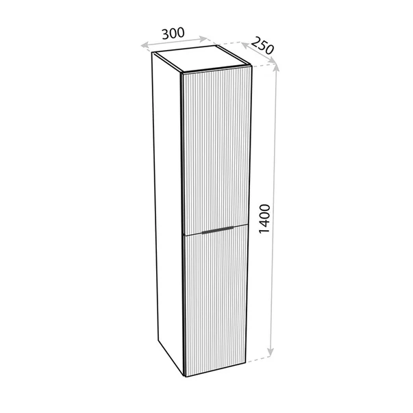 Dulap inalt suspendat Rune Ivar 2 usi 30 cm finisaj negru-lemn mat