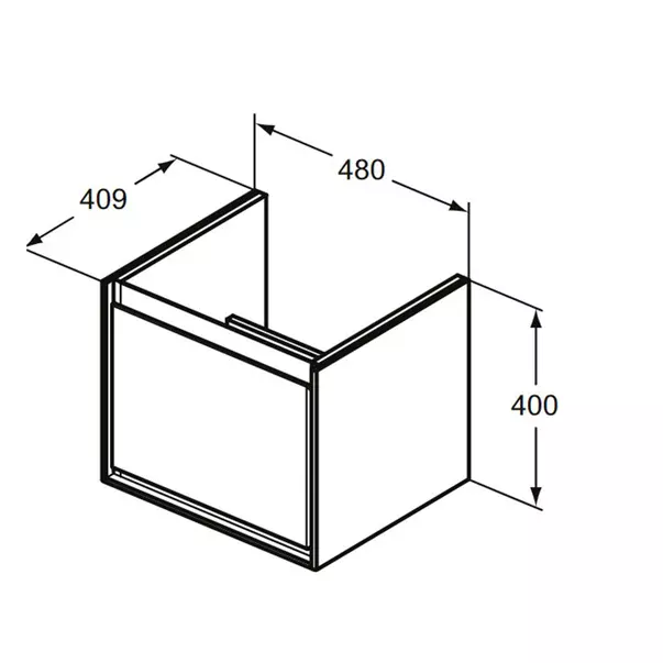 Dulap suspendat pentru lavoar gri deschis mat Ideal Standard Connect Air Cube 48.5 cm picture - 4