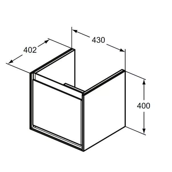 Dulap suspendat pentru lavoar maro deschis lemn Ideal Standard Connect Air Cube 43.5 cm picture - 4