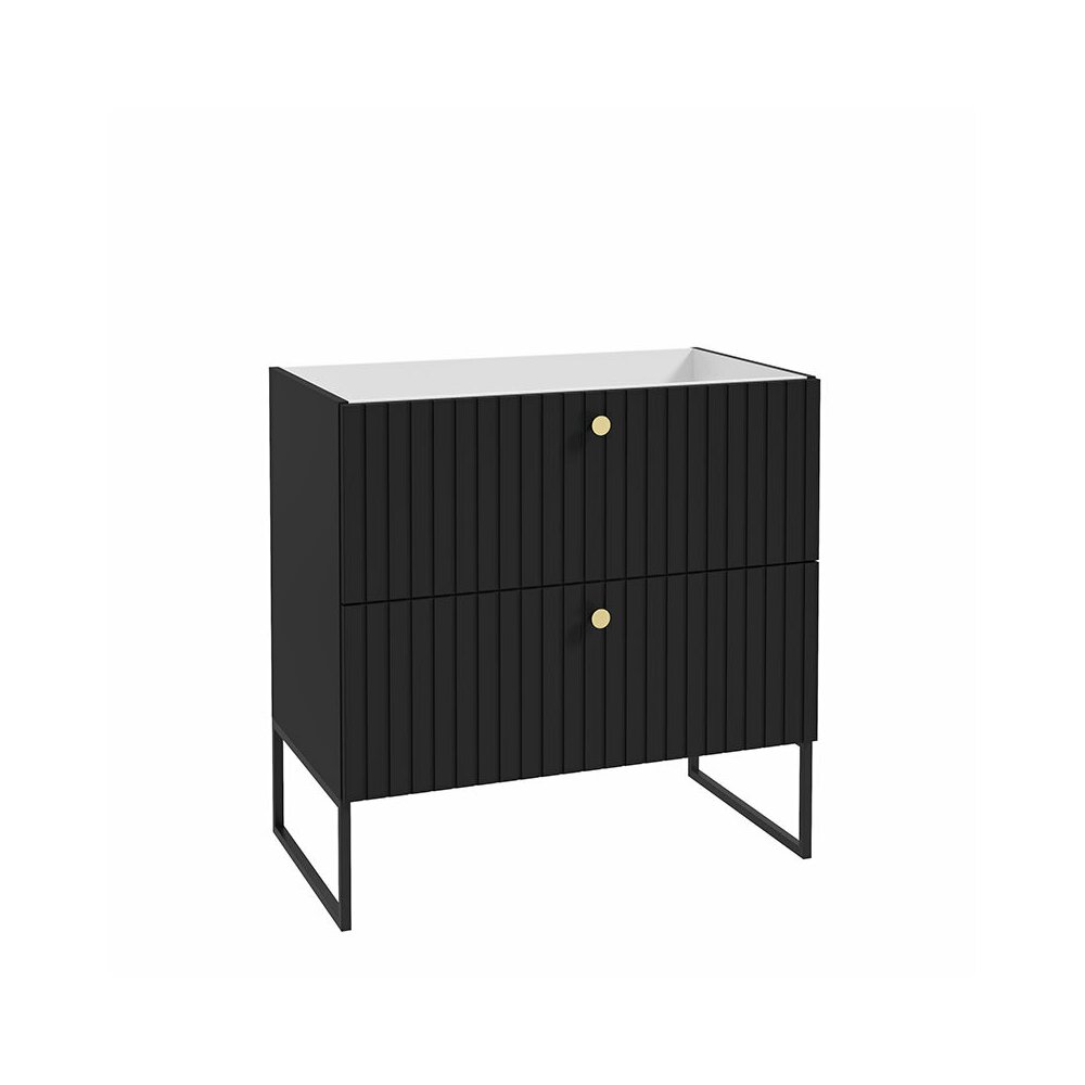 Dulap suspendat pentru lavoar negru mat Defra Fuego 80 cm