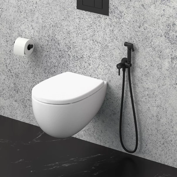 Dus igienic cu baterie Rubineta Ultra monocomanda finisaj negru mat picture - 4