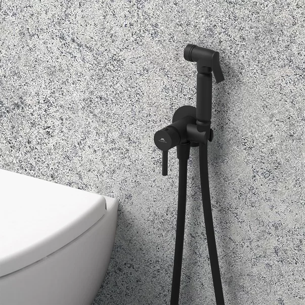 Dus igienic cu baterie Rubineta Ultra monocomanda finisaj negru mat picture - 5
