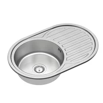 hiuveta inox Quadron Tom 211 cu o cuva fara picurator finisaj inox texturat 77x50 cm