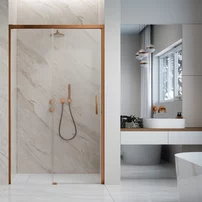 Usa de nisa culisanta Radaway Idea DWJ 130 cm sticla 6 mm finisaj cupru periat-transparent deschidere stanga