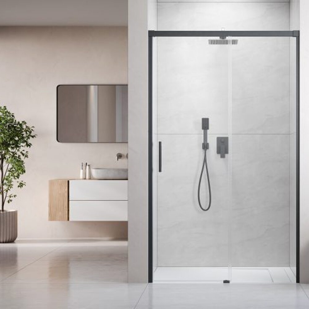 Usa de nisa culisanta Radaway Idea DWJ 120 cm sticla 6 mm finisaj GunMetal periat-transparent deschidere dreapta