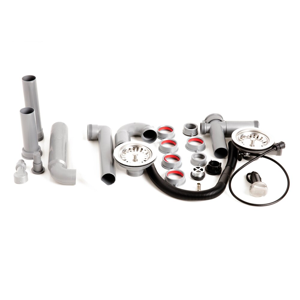 Kit sistem scurgere Franke finisaj inox lucios pentru chiuvete cu 2 cuve Bucatarie > Chiuvete bucatarie > Accesorii chiuvete > Noutati Franke