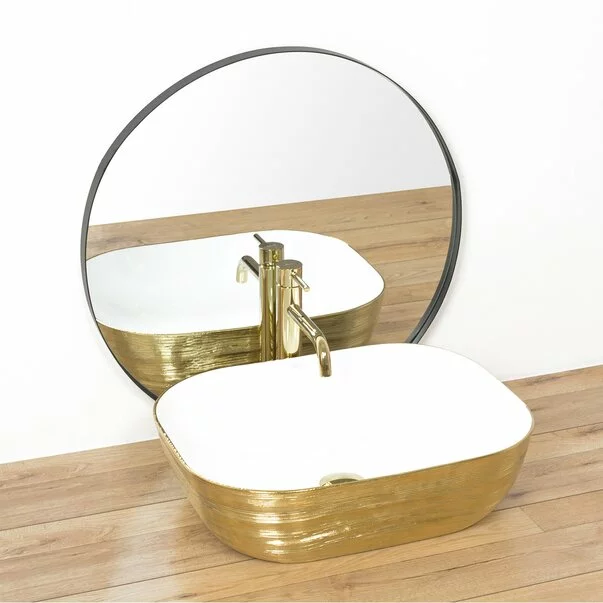 Lavoar alb/auriu pe blat Rea Floria 51 cm picture - 2