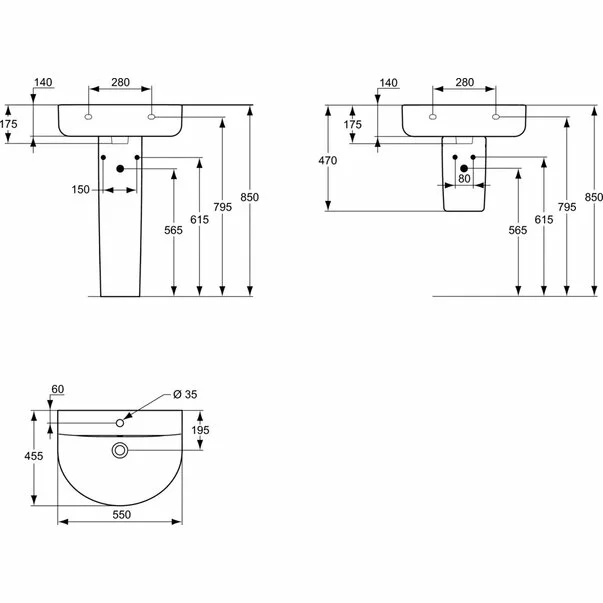 Lavoar suspendat Ideal Standard Connect Arc 55 cm picture - 2
