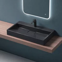 Lavoar din compozit pe blat Rune Garm 100 cm negru
