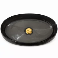 Lavoar din rasina pe blat Rune Bjorn 58 cm negru fumuriu