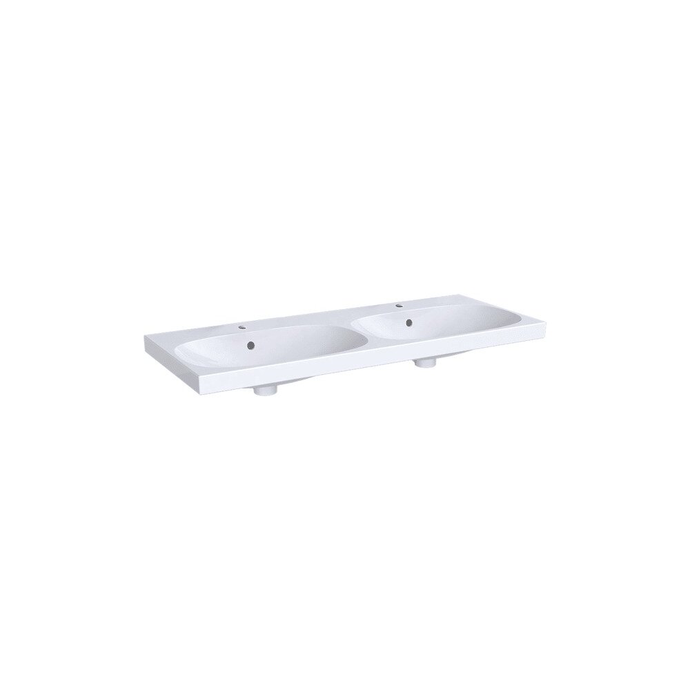 Lavoar dublu pe mobilier Geberit Acanto 120 cm cu orificiu robinet