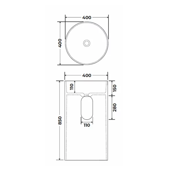 Lavoar freestanding din rasina Rune Mond sunset 40 cm picture - 3