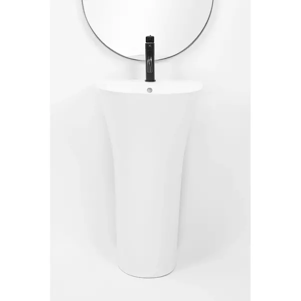 Lavoar freestanding Rea Rita Slim asimetric finisaj alb lucios 48 cm picture - 4