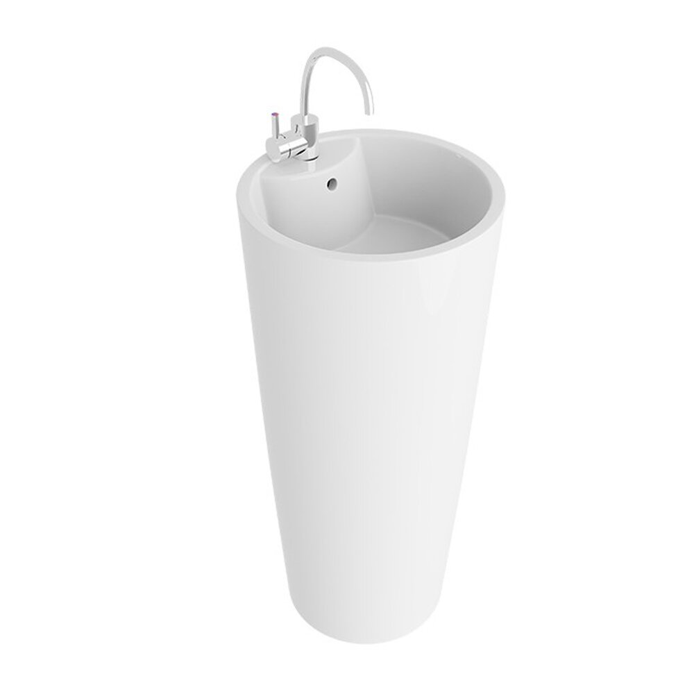Lavoar freestanding Rune Jera rotund 40 cm alb lucios