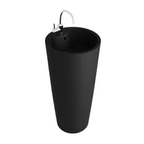 Lavoar freestanding Rune Jera rotund 40 cm negru mat